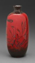 A Royal Doulton flambe Shenyang swan vase, 2006, 28cm h, printed mark and numbered 52 of an