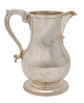 An Elizabeth II silver baluster beer jug, of heavy gauge, 21.5cm h, by George Tarratt Ltd, London