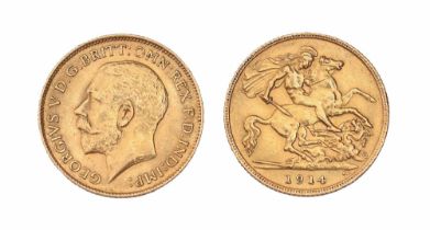 Gold coin. Half sovereign 1914