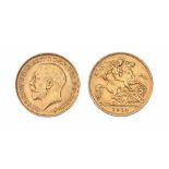 Gold coin. Half sovereign 1914