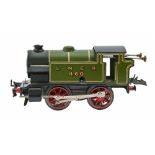 A Hornby O gauge clockwork M3 tank locomotive in unusually good condition, with green card label,