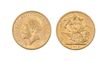 Gold coin. Sovereign 1912M