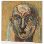 Ivan Zadok Bray (b. 1967) - Study of a Head, inscribed to verso, oil on card, 30.5 x 29.5cm,