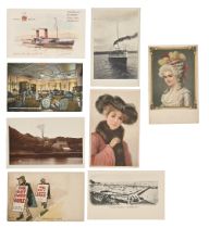 A collection of postcards, early 20th c, to include undivided-back, chromo, British towns and street