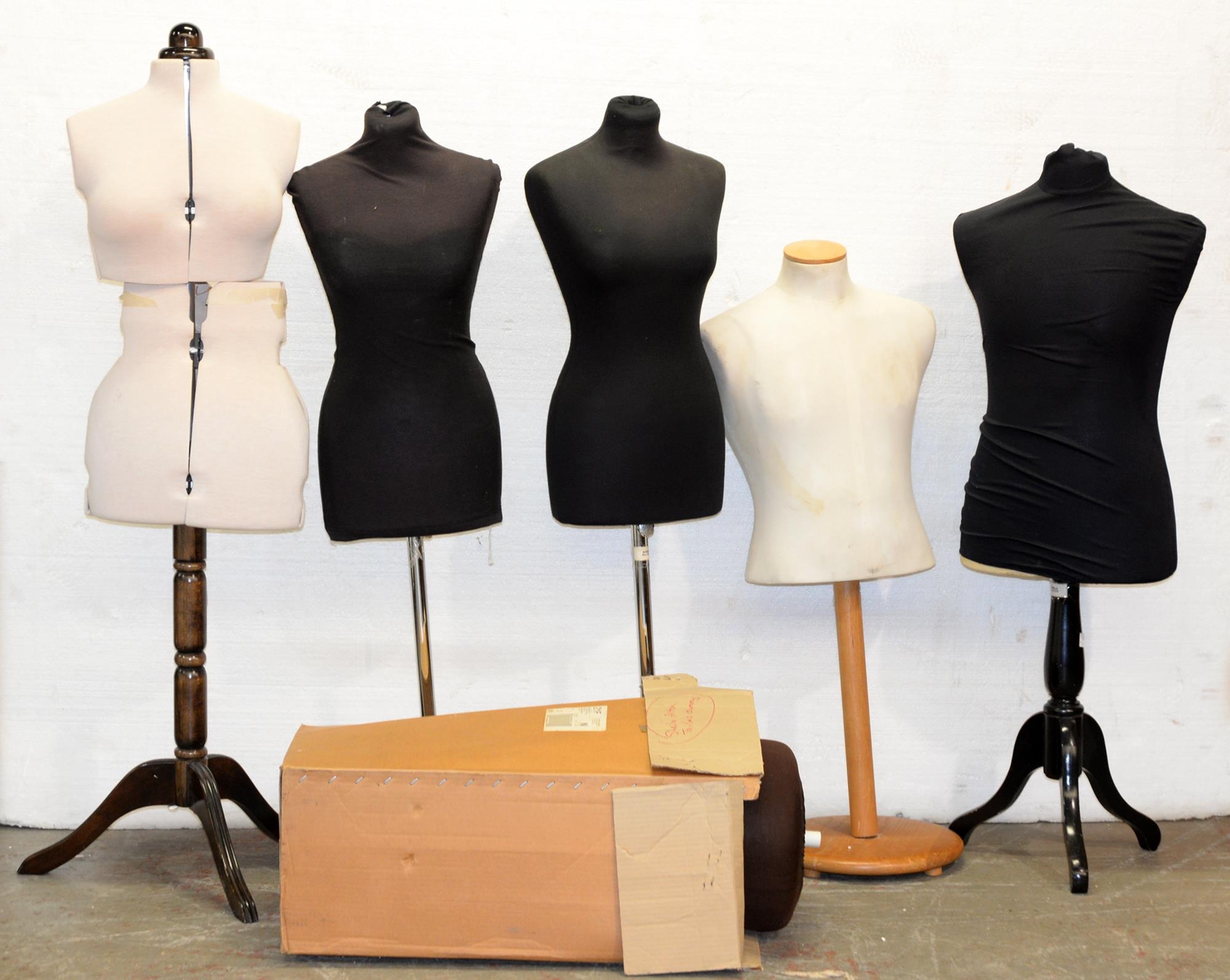 Six tailor's or shopkeeper's mannequins, male and female