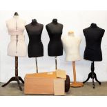 Six tailor's or shopkeeper's mannequins, male and female