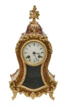 A French gilt lacquered brass mounted Boulle bracket clock, 19th c, in 18th c style with bell