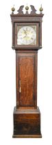 A Victorian oak thirty hour longcase clock, with brass and silvered dial inscribed J N Lookman