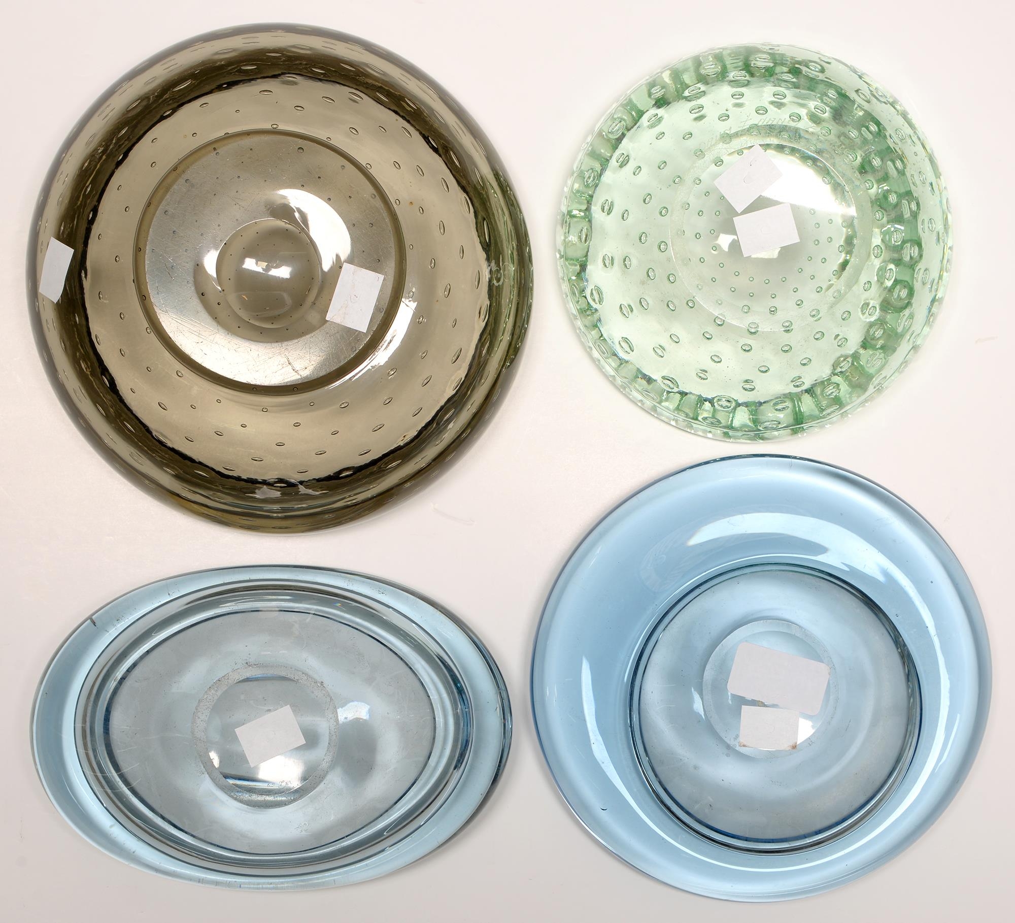 Four 1960's coloured glass bowls, largest 22cm diam - Image 2 of 6