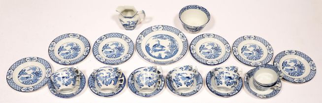 A Wood & Sons chinoiserie blue printed earthenware Yuan pattern  tea service (39)