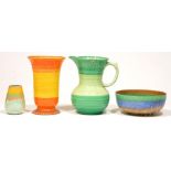 Four Shelley Harmony wares, including vase 23cm h, bowl 21cm diam (4)