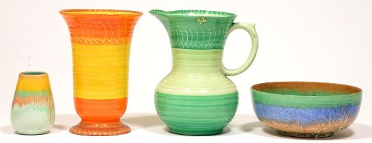 Four Shelley Harmony wares, including vase 23cm h, bowl 21cm diam (4)