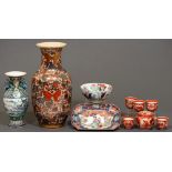 Miscellaneous ceramics, to include a vase, 38cm h, a famille rose bowl, sake set, etc