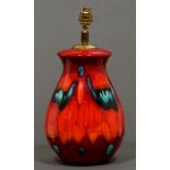 A Poole  pottery lamp, 24cm h