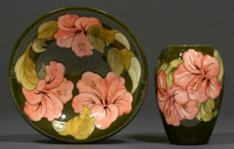 A Moorcroft vase and bowl, vase 23cm h, bowl 21cm diam (2)