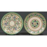 Two Crown Ducal dishes designed by Charlotte Rhead, 32cm diam