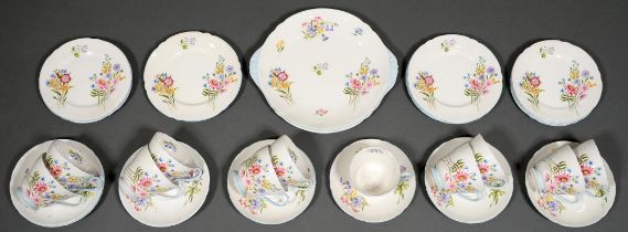 A Shelley Wild Flowers pattern tea service (35)