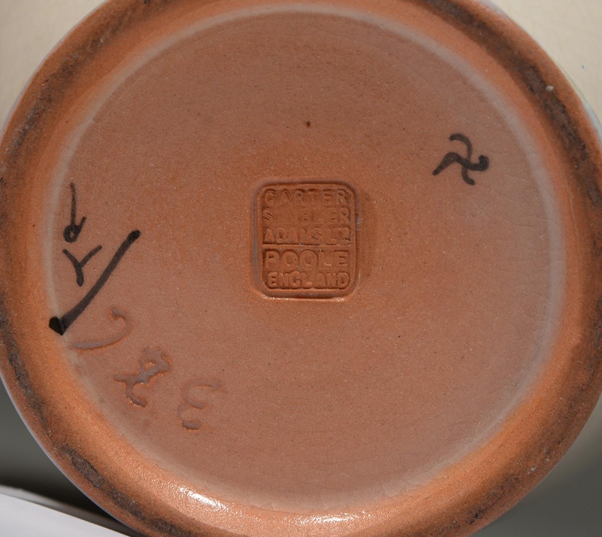 Eight earthenware vases and jugs, to include Poole, Langley, Denby and Charlotte Rhead (8) - Image 6 of 9