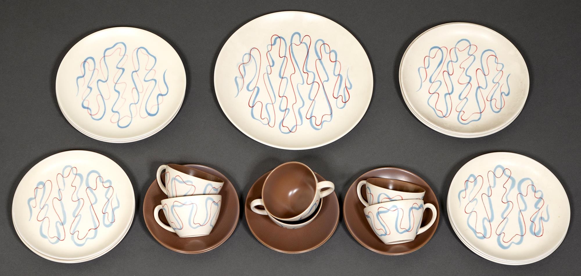 A Poole Pottery Ariadne tea service, 1953-55 (25)