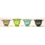 Four Jane Charles Studio glass bowls, 17cm diam, 11cm h