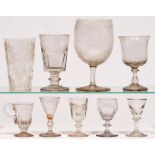 Eight Georgian glasses and a Victorian glass (9)