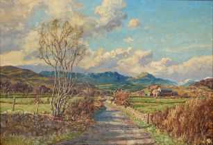 Claude Muncaster, ROI, RWS (1903-1974)  - The Road to Coniston, signed, oil on hardboard, 54.5 x