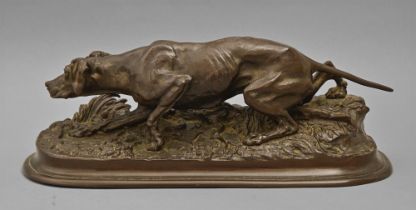 A Victorian bronze sculpture of the Pointer "Tac", cast from a model by Pierre-Jules Mene by The