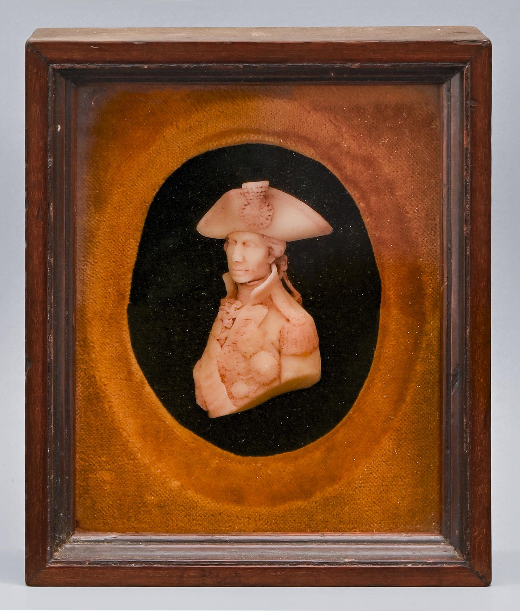 A tinted wax portrait relief of Admiral Lord Nelson, late 19th c or later, approximately 95mm h,
