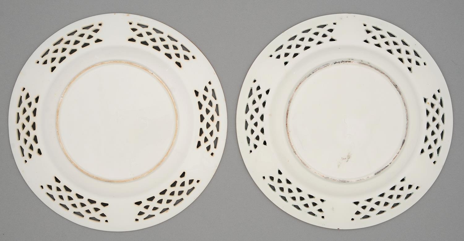 A pair of Minton pierced dessert plates, outside-decorated, 1870 and 1876, painted by James Rouse, - Image 2 of 3