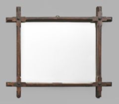 A Victorian oak  mirror,  in Oxford frame, 33.5 x 40cm Good condition