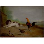 George  Barker  Newmarch (1801-1875) Poultry and Dogs, a pair, one signed and dated 1874, the