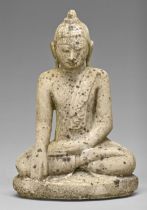 A South East Asian marble sculpture of Buddha, 20th c, 41cm h No significant damage, organic