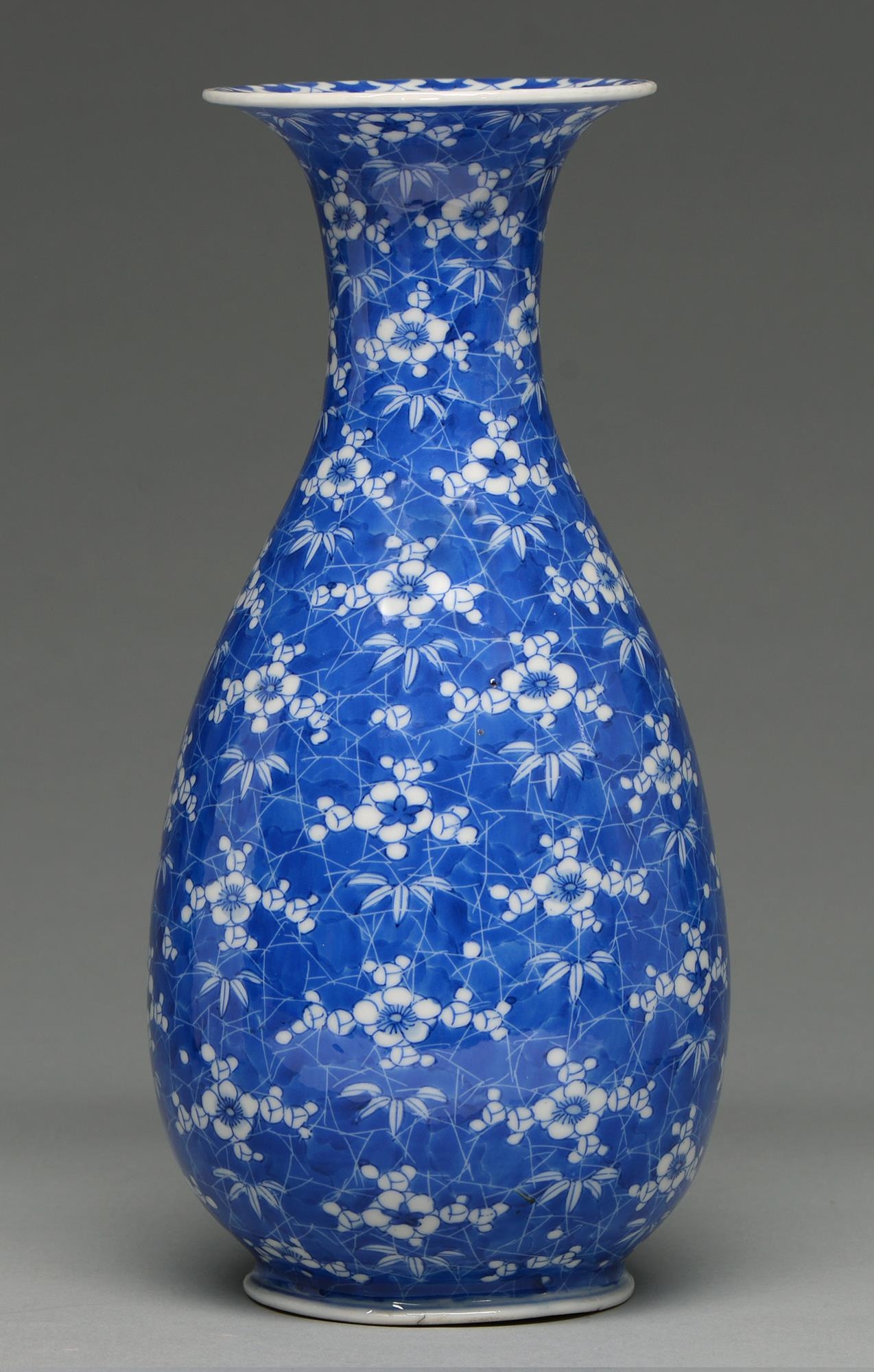 A Seto blue and white vase, Seto ware, Aichi Pefecture, Taisho period, of baluster form, painted