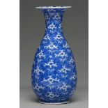 A Seto blue and white vase, Seto ware, Aichi Pefecture, Taisho period, of baluster form, painted