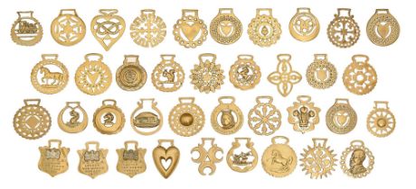 Thirty-eight horse brasses  mainly Victorian and early 20th c, including London Cart Horse 1921