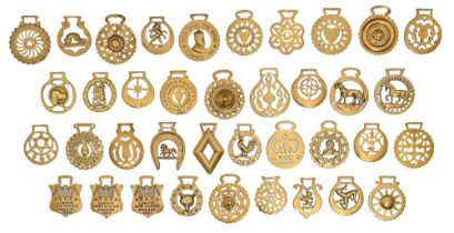 Thirty-eight horse brasses,  mainly Victorian and early 20th c,  including RSPCA London Cart Horse