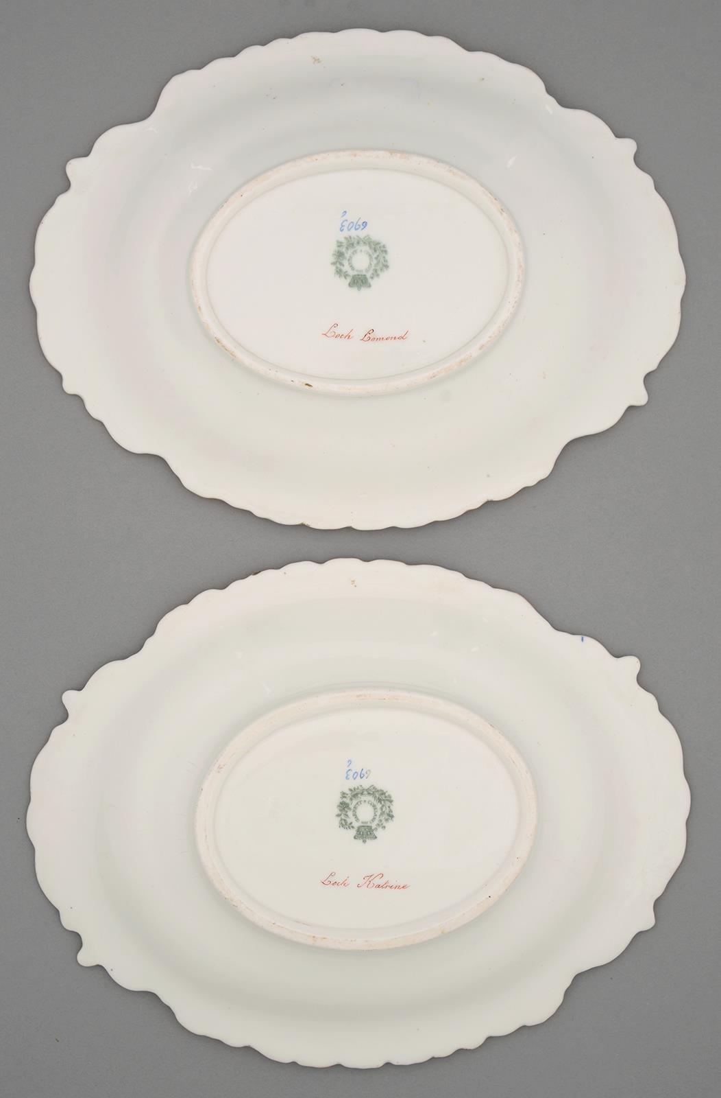 A pair of Copeland & Garrett dessert dishes, c1840, painted with views of Loch Lomond and Loch - Image 2 of 2