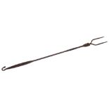 A Cotswold School wrought iron toasting fork, early 20th c, 68cm l Old rust pitting