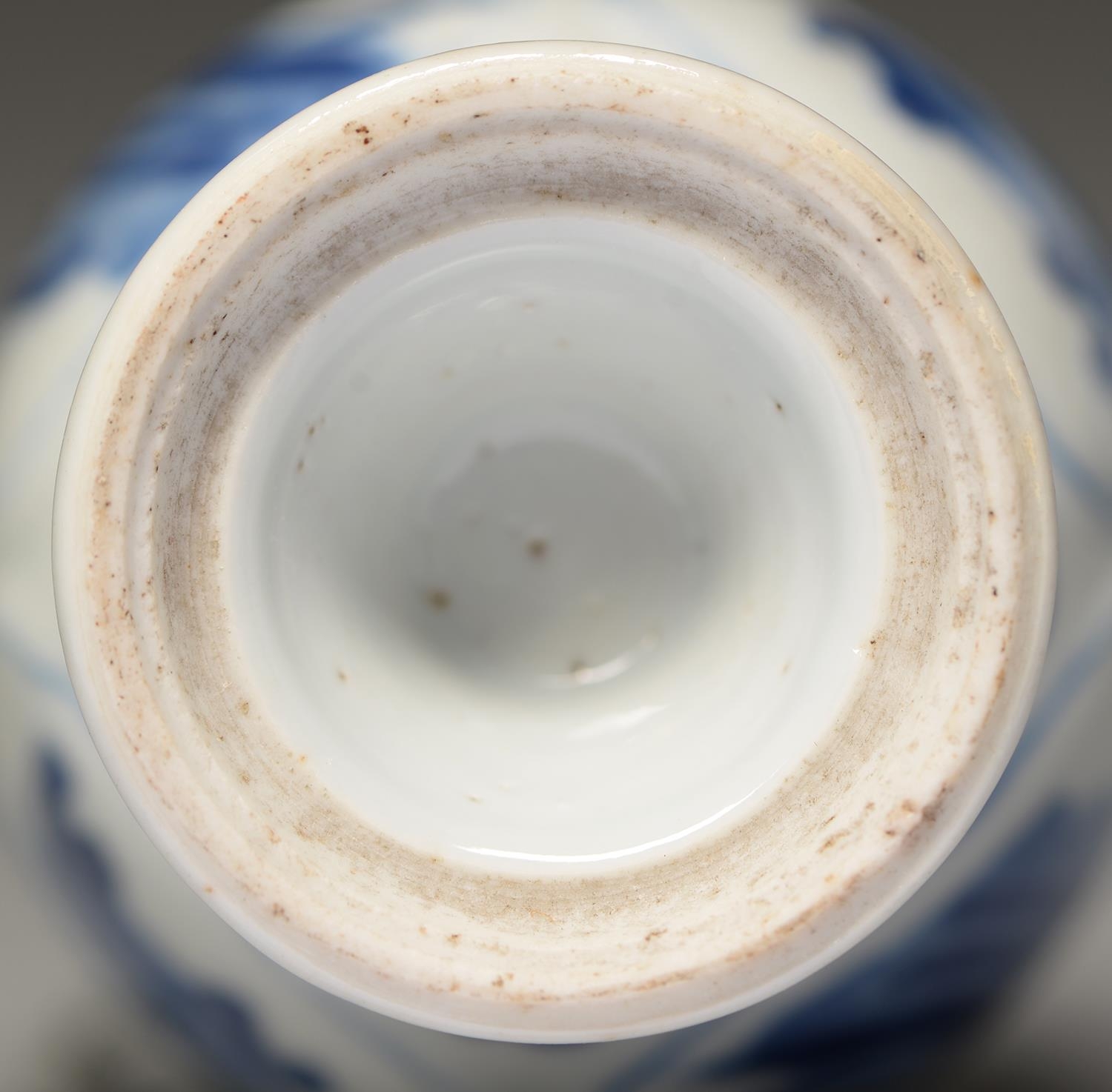 A Chinese blue and white vase, 18th c, painted with a 'long Eliza' alternating with a flower - Image 2 of 2