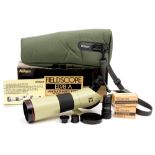 Bird watching. A Nikon Fieldscope,  Model ED78A, boxed with two eyepieces and shoulder bag Good