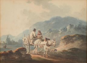 Peter La Cave (1769-1811) - A Couple in a Cart Drawn by a White Horse, signed and dated 1800,