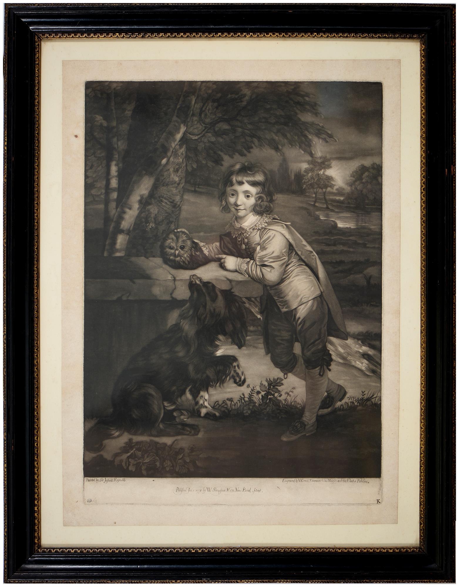 Valentine Green after Sir Joshua Reynolds PRA - Charles, Earl of Dalkeith, mezzotint, first state, - Image 2 of 2