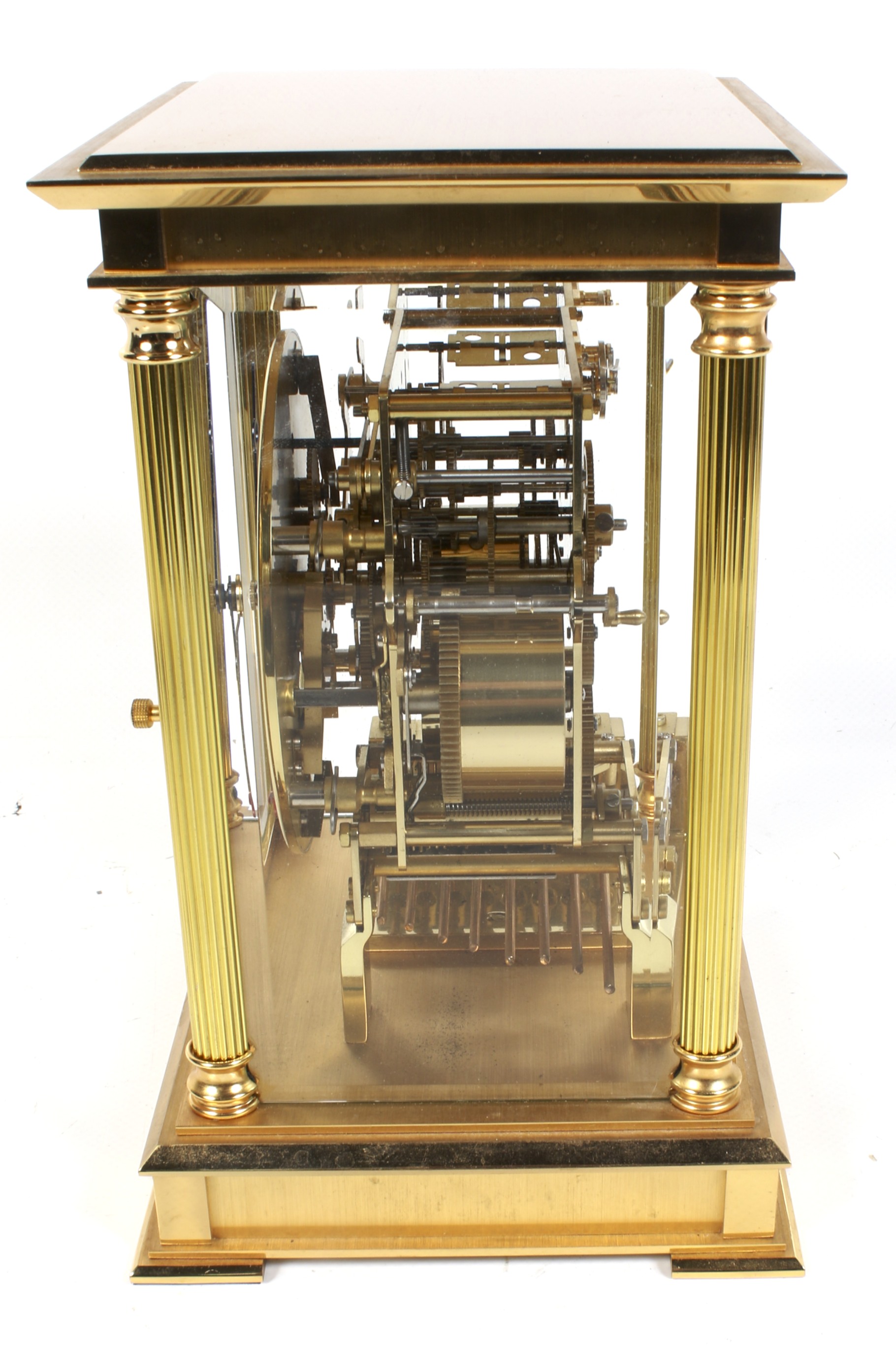 A Kieniger brass chiming mantel clock. - Image 6 of 6