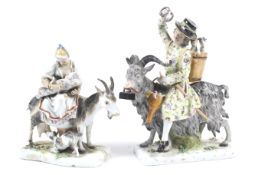 A pair of late 19th century Meissen figures.
