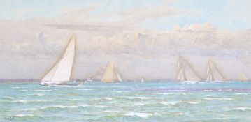 Alma Claude Burlton Cull (1880-1931), Watercolour and gauche Marine School.