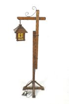 A contemporary rustic standard lamp.