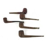 Five vintage wooden pipes. In a variety of designs, some with wooden mouthpieces, Max.