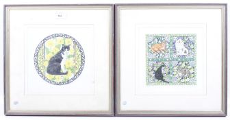 Joanne E Richardson, two signed limited edition cat prints. Numbered 100/500 & 101/500.