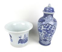 Two pieces of Altfield blue and white ceramics.