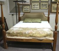 A contemporary four poster super king bed (6 ft wide) and mattress.